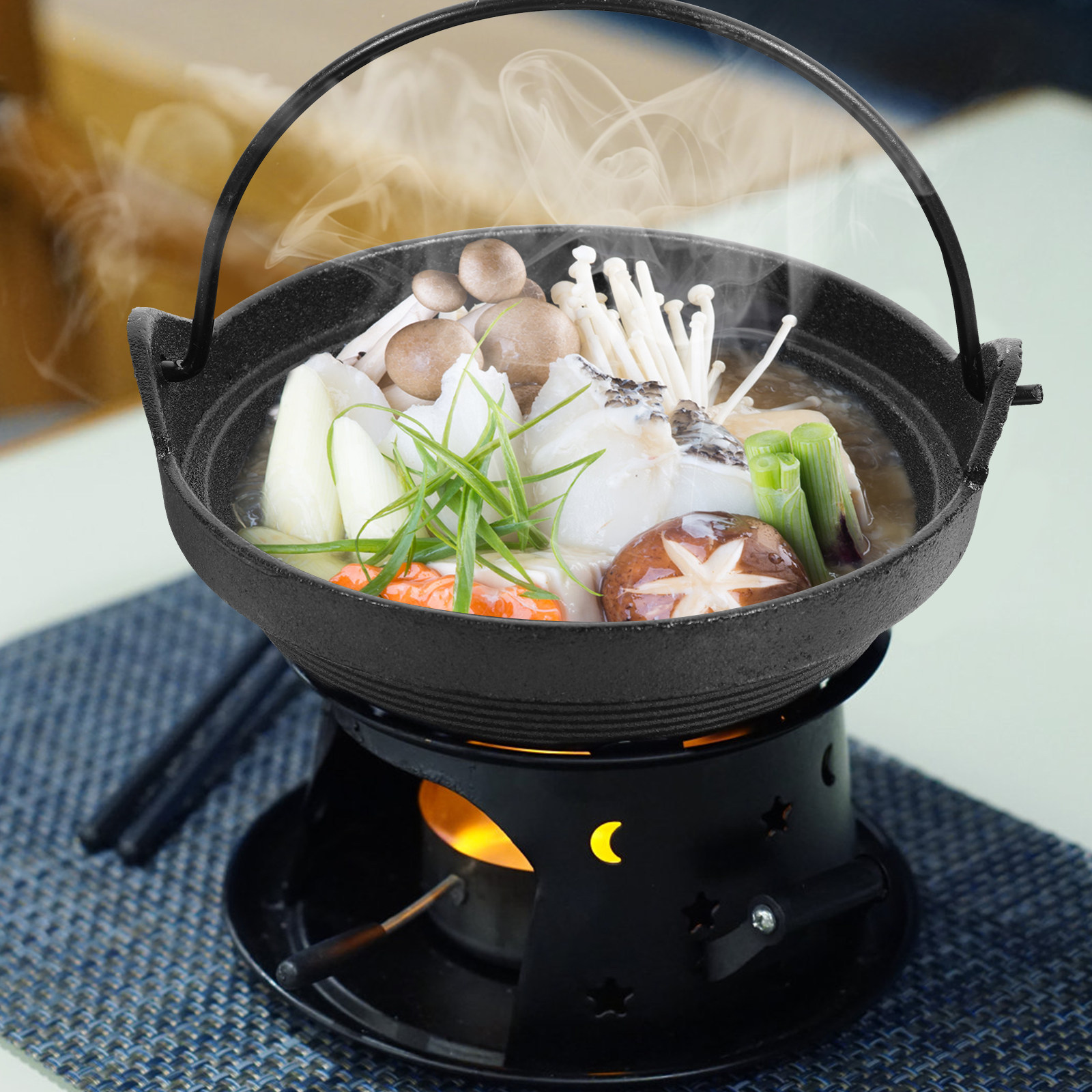 Japanese Camping Cooking - 1 set Cast Iron Sukiyaki Japanese