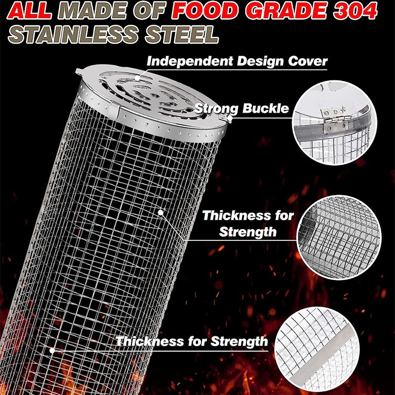 BBQ Basket Stainless Steel Rol - Camping Cooking Basket ulasan dan harga