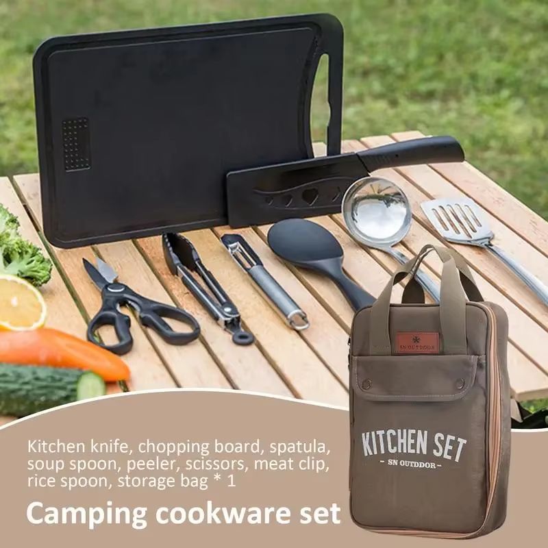 8pcs Camping Kitchen Cookware  - Camping Cooking Kitchen Set ulasan dan harga