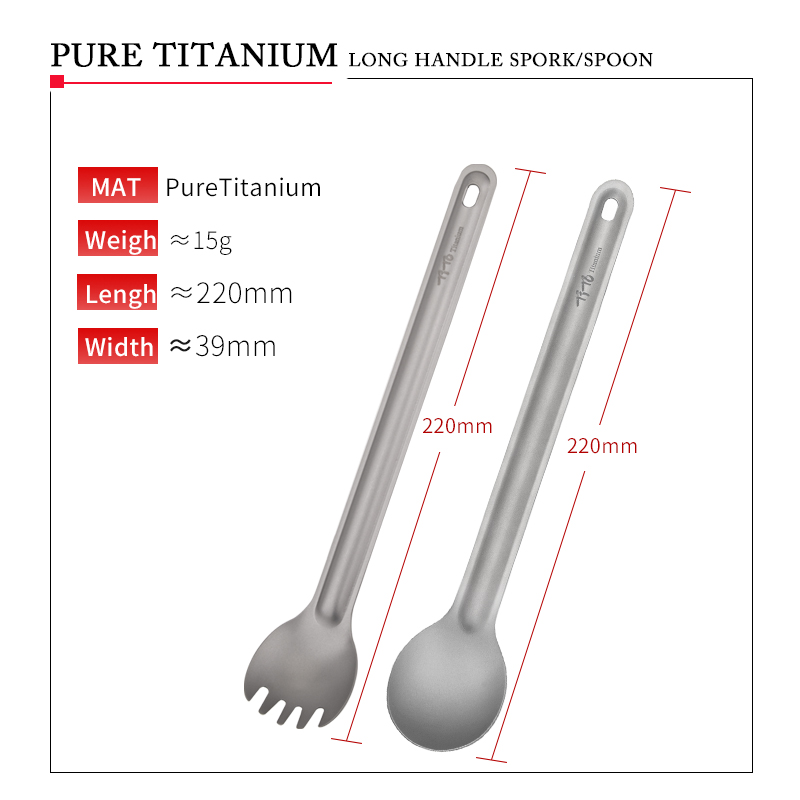 TiTo Titanium Spork Spoon Long - Camping Cooking Basket ulasan dan harga