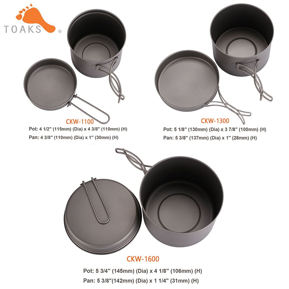 TOAKS Cookware Set Ultralight  - Camping Cooking Kitchen Set ulasan dan harga