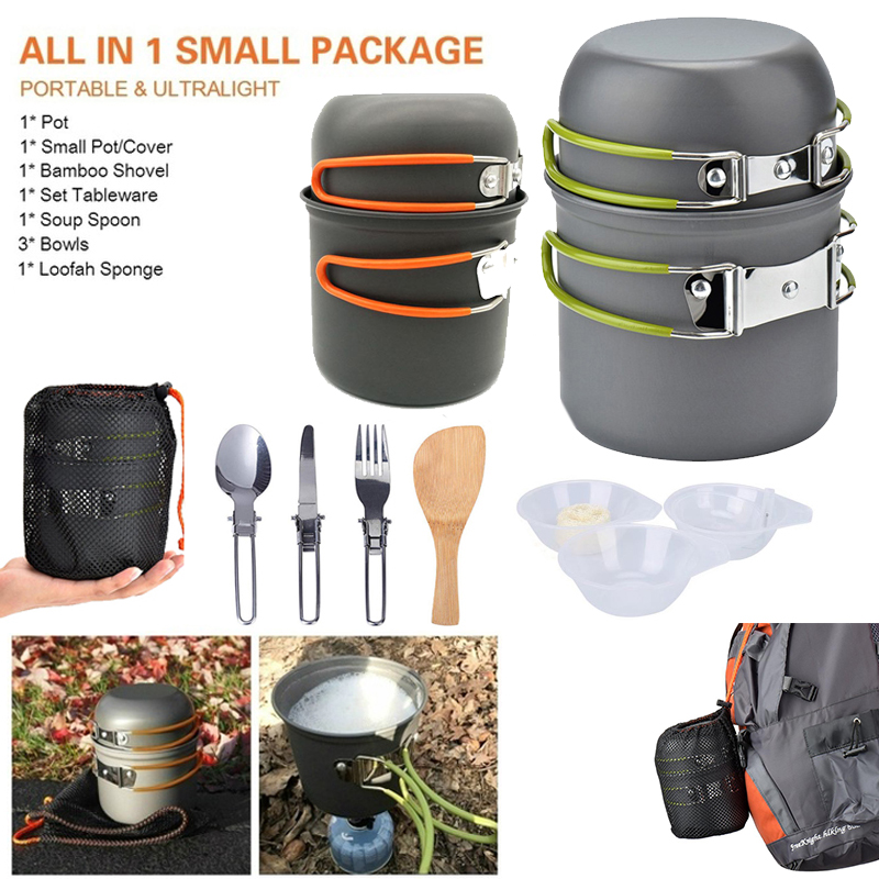 New Camping Pot  Portable Outd - Camping Cooking Kitchen Set ulasan dan harga