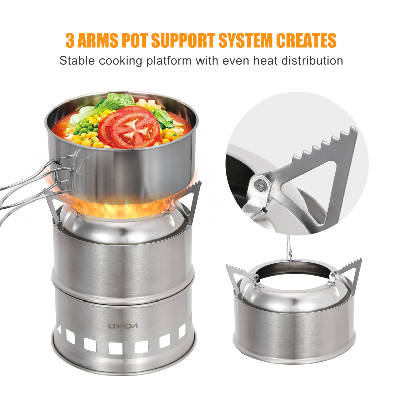 Lixada Stainless Steel Wood St - Camping Cooking Grate ulasan dan harga
