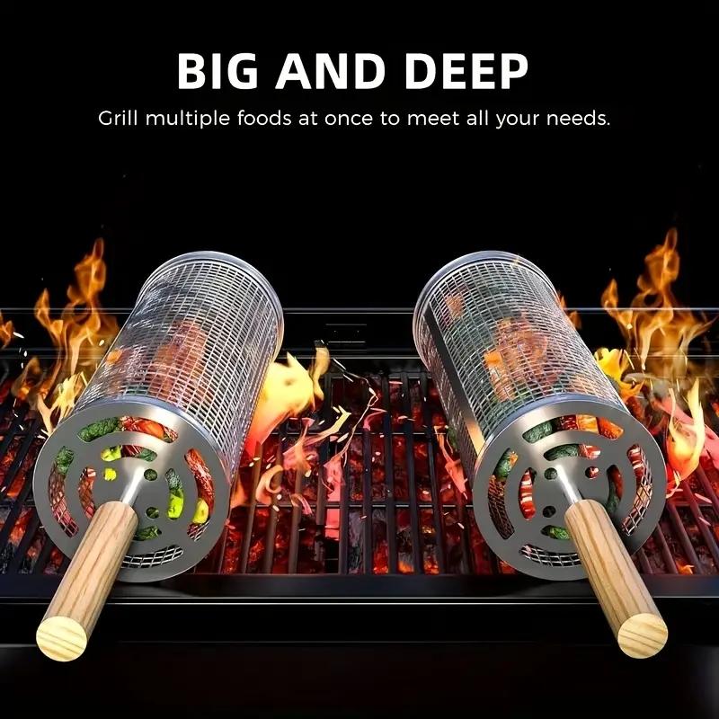 Stainless Steel BBQ Grill Bask - Camping Cooking Basket ulasan dan harga