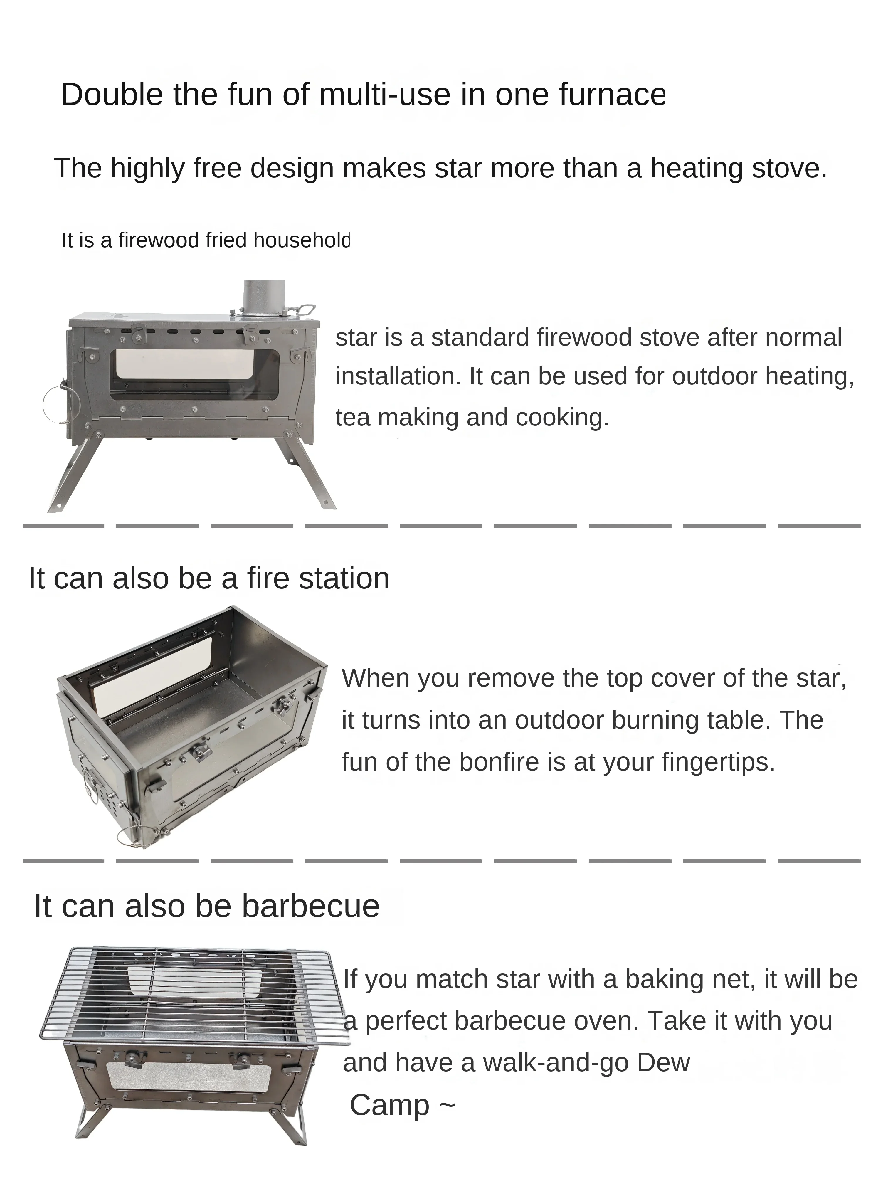 WT Star Ti Titanium Alloy Fold - Camping Cooking Grate ulasan dan harga