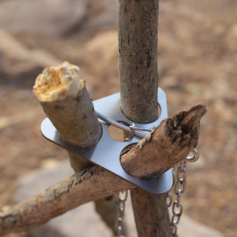 Stainless Steel Camping Tripod - Camping Cooking Kitchen Set ulasan dan harga