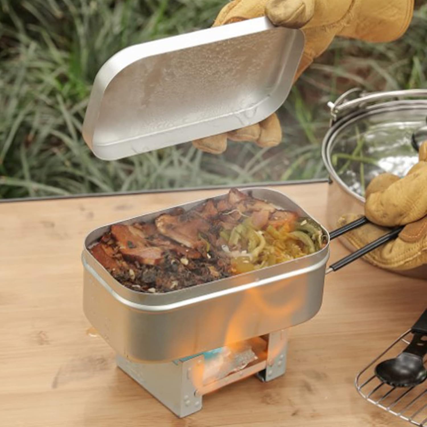 Foldable Bento Box Handle, Lun - Camping Outdoor Cooking Set ulasan dan harga