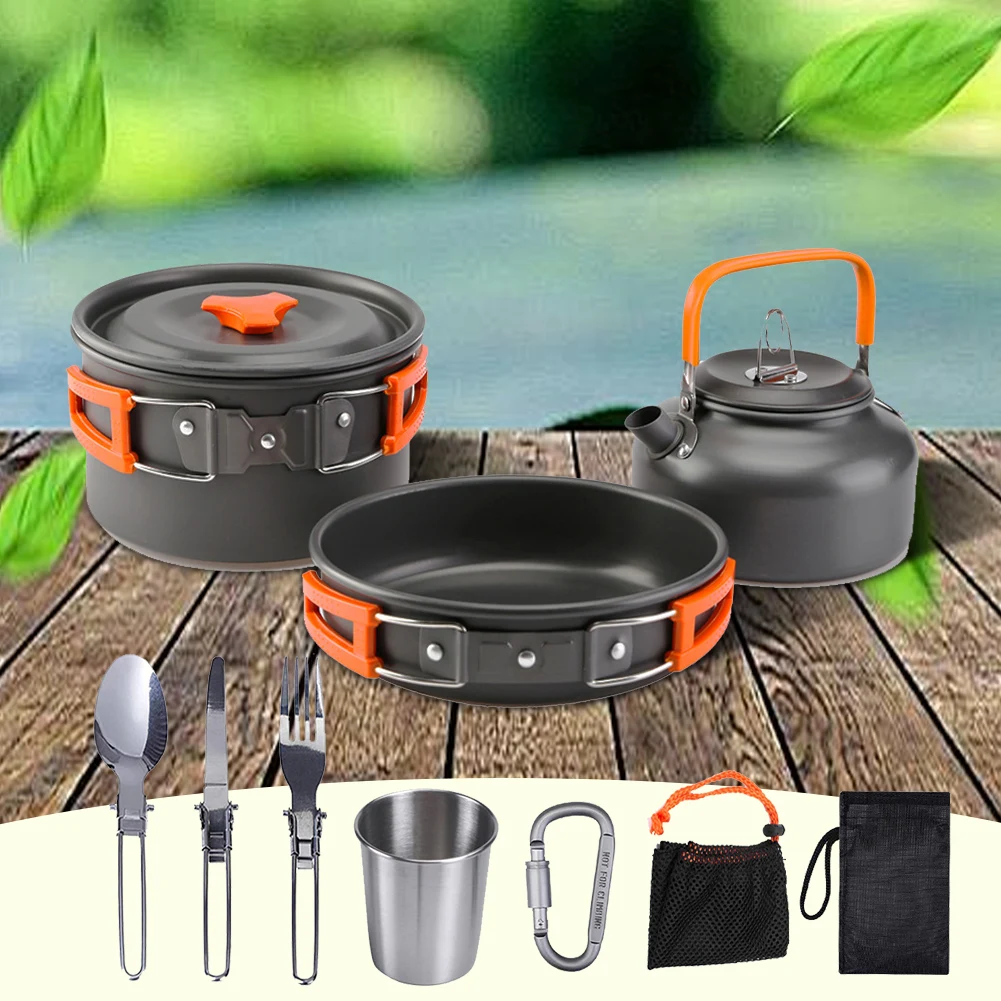 Camping Cookware Kit Kettle Po - Camping Outdoor Cooking Set ulasan dan harga