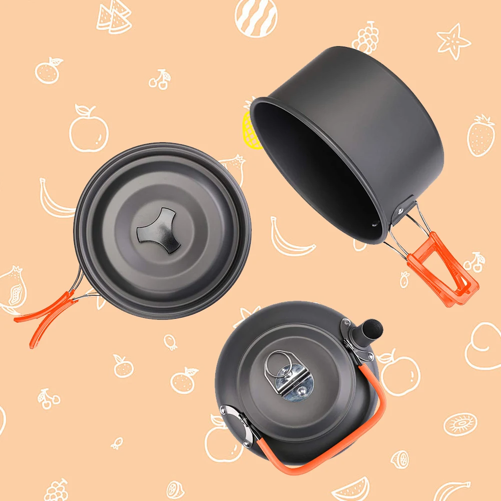 Camping Cookware Kit Kettle Po - Camping Outdoor Cooking Set ulasan dan harga