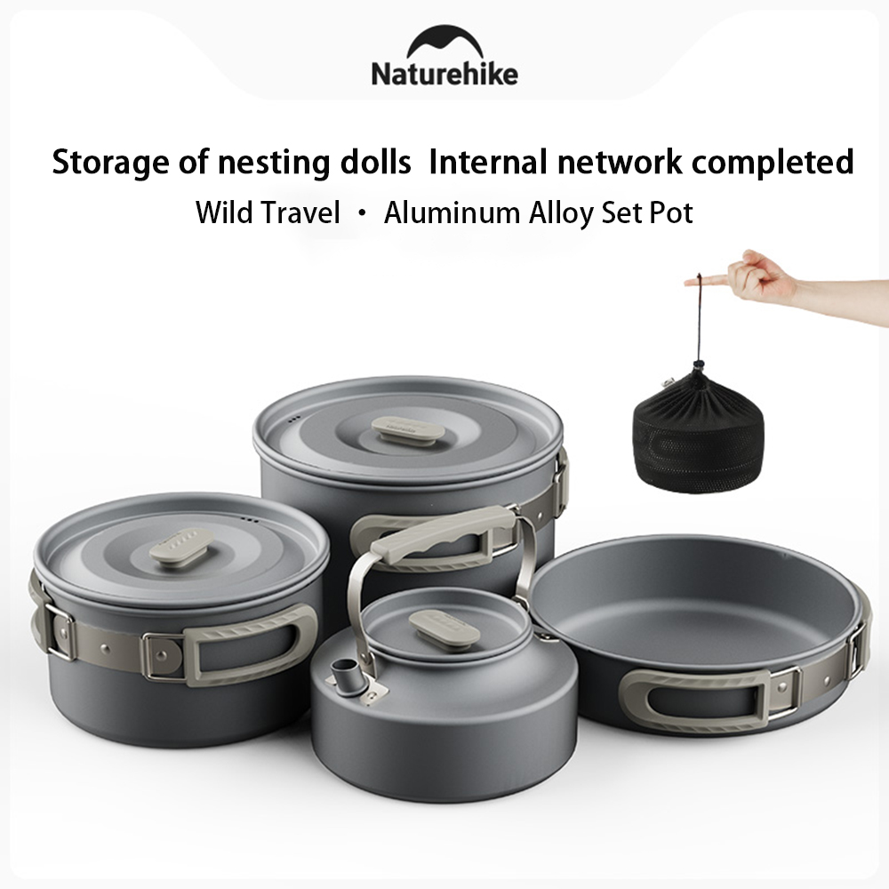 Naturehike Outdoor Pot Set,Cam - Camping Outdoor Cooking Set ulasan dan harga