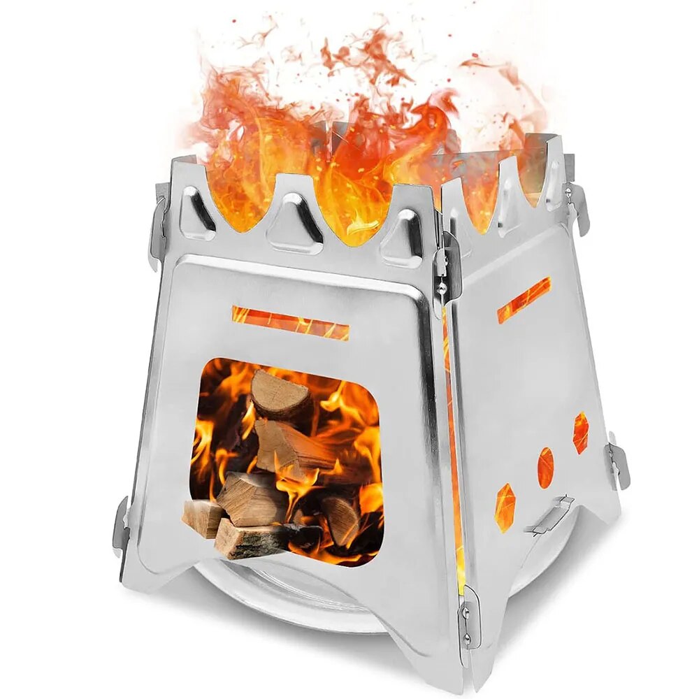 Portable Camping Wood Stove wi - Camping Cooking Grate ulasan dan harga