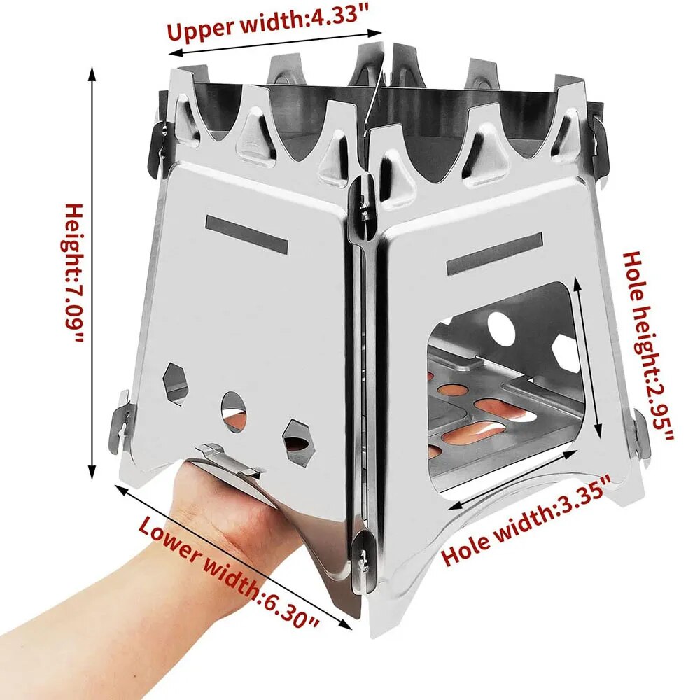 Portable Camping Wood Stove wi - Camping Cooking Grate ulasan dan harga