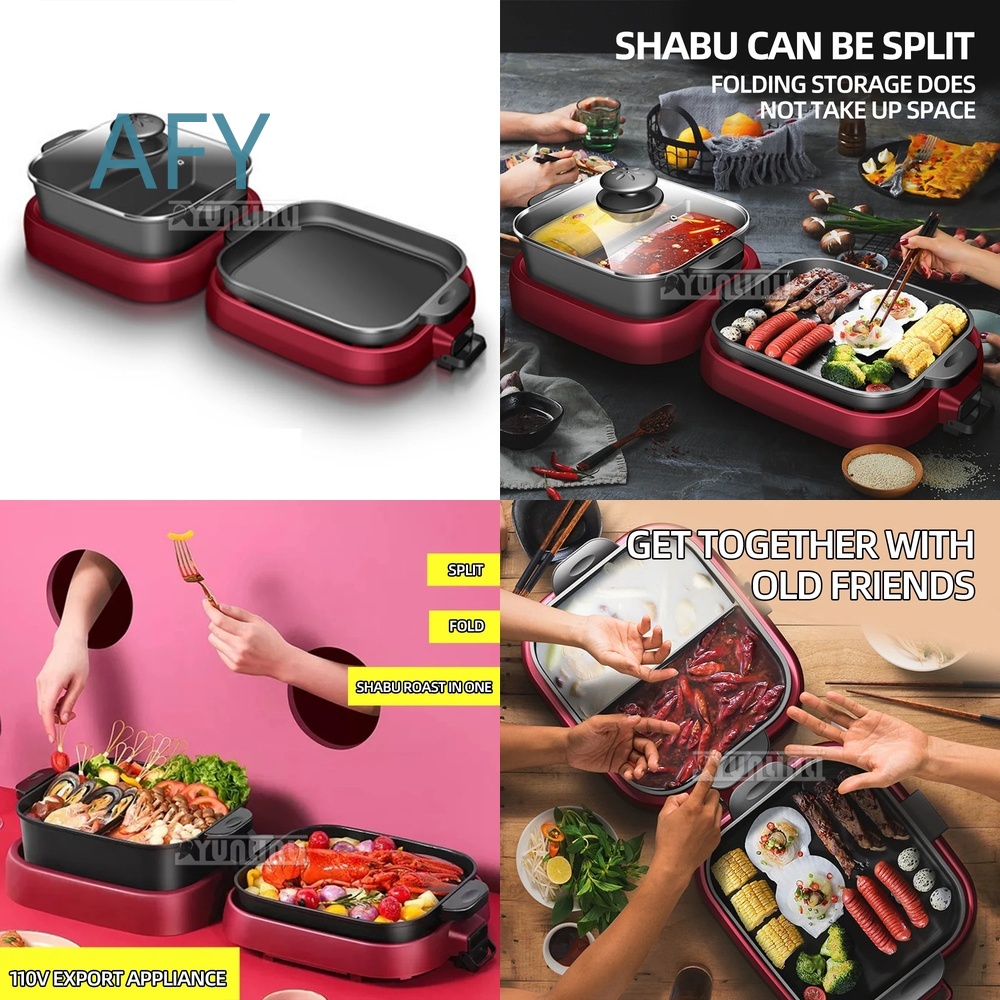 Portable Electric Hot Pot Gril - Camping Cooking Hot Plate ulasan dan harga
